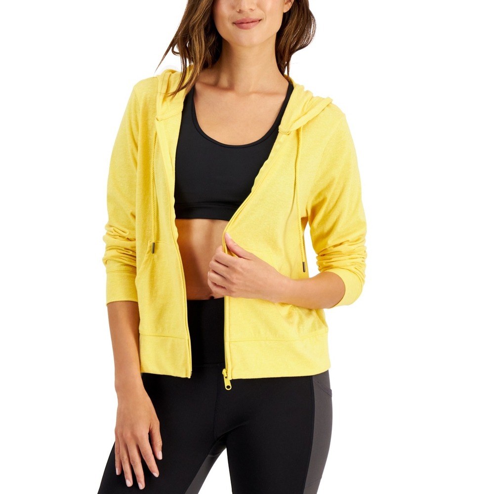 ID‎ Ideology Women S Retro Recycled Full Zip Jacket Yellow Size XX-Large